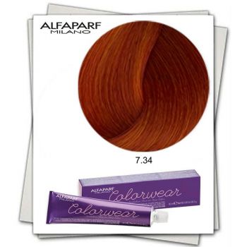 Vopsea Fara Amoniac Alfaparf Milano Color Wear (Concentratie: Vopsea permanenta, Gramaj: 60 ml, Culoare vopsea: 7.34 Biondo Medio Dorato Rame)