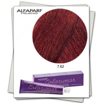 Vopsea Fara Amoniac Alfaparf Milano Color Wear (Concentratie: Vopsea permanenta, Gramaj: 60 ml, Culoare vopsea: 7.62 Biondo Medio Rosso Irise)