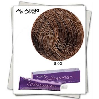 Vopsea Fara Amoniac Alfaparf Milano Color Wear (Concentratie: Vopsea permanenta, Gramaj: 60 ml, Culoare vopsea: 8.03 Biondo Chiaro Dorato)