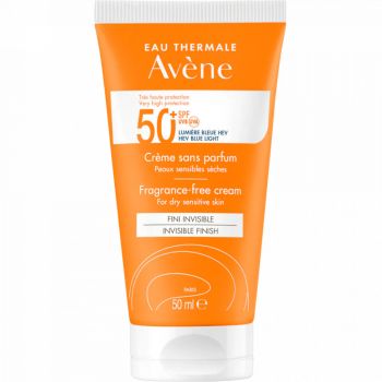 Crema de fata cu protectie solara pentru ten sensibil, fara parfum Avene SPF 50+ TRIASORB, 50 ml