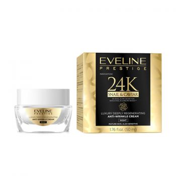 Crema de noapte anti-rid Eveline Prestige 24k Snail & Caviar 50 ml (Concentratie: Crema, Gramaj: 50 ml)