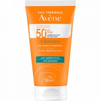 Lotiune cu protectie solara pentru ten acenic Avene Cleanance SPF 50+ TRIASORB, 50 ml