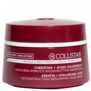 Masca restructuranta pentru par deteriorat Collistar Attivi Puri Keratin+Hyaluronic Acid Mask, 200 ml