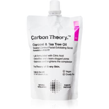 Carbon Theory Charcoal & Tea Tree Oil demachiant cu efect de peenling pentru ten acneic