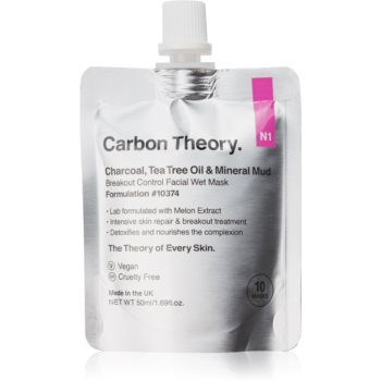 Carbon Theory Charcoal, Tea Tree Oil & Mineral Mud Masca regeneratoare pentru ten acneic
