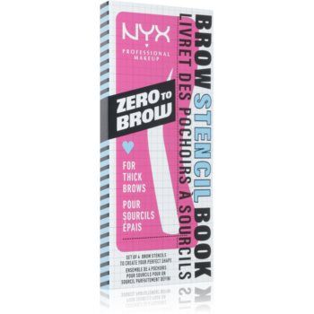 NYX Professional Makeup Zero To Brow Stencil Book șabloane pentru sprâncene