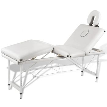 Masă de masaj pliabilă 4 părți cadru din aluminiu Crem de firma original