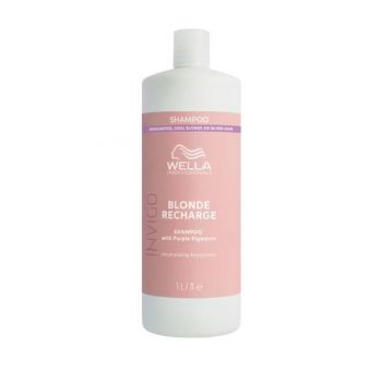 Sampon cu Pigment Violet pentru Neutralizarea Tonurilor de Galben - Wella Professionals Invigo Blonde Recharge , varianta 2023, 1000 ml la reducere