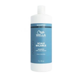 Sampon pentru Curatare Profunda pentru Scalp Gras - Wella Professionals Invigo Scalp Balance Deep Cleansing, varianta 2023, 1000 ml