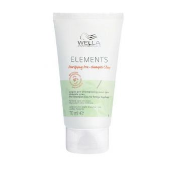 Tratament Pre-samponare cu Argila pentru Scalpul Gras - Wella Professionals Elements Purifying Pre-Shampoo Clay, varianta 2023, 70 ml