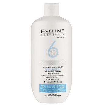 Crema de corp hidratanta pentru pielea uscata sau foarte uscata Eveline Cosmetics 6 Ceramides, 350 ml