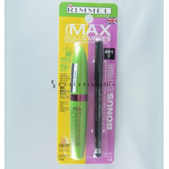 Mascara si creion dermatograf  Rimmel The Max Bold Curves Extreme Volume and Lift Mascara plus Soft Kohl kajal eyeliner de firma original