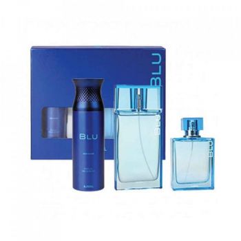 Set cadou Ajmal Blue, Barbati, Eau de parfum 90 ml + Eau de cologne 90 ml + Deodorant 200 ml ieftin