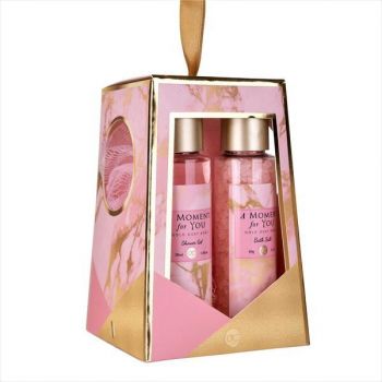 Set Cadou pentru baie cu aroma de trandafiri ( Gel dus 50 ml + Sare baie 60 g + Burete ) Moment for You, Accentra 6055856
