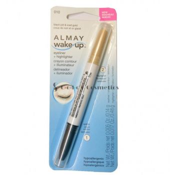 Tus lichid de ochi si iluminator Almay wake up eyeliner and highlighter- Black jolt and iced gold