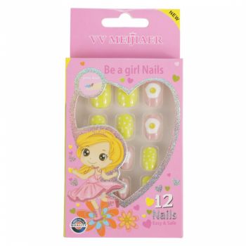 Set 12 Unghii False Pentru Copii, 60 Buline