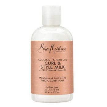 Lapte de styling pentru bucle cu hibiscus si nuca de cocos, Shea Moisture, 237ml Lapte de styling pentru bucle cu hibiscus si nuca de cocos, Shea Moisture, 237ml