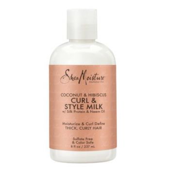 Lapte de styling pentru bucle cu hibiscus si nuca de cocos, Shea Moisture, 237ml