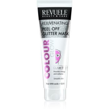 Revuele Colour Glow Rejuvenating Peel off Glitter Mask mască exfoliantă pentru intinerirea pielii