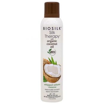 Spuma pentru Volum cu Ulei de Cocos Biosilk - Silk Therapy with Organic Coconut Oil Whipped Volume Mousse, 237 ml