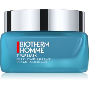 Biotherm Homme T - Pur Blue Face Clay masca hidrateaza pielea si inchide porii de firma originala