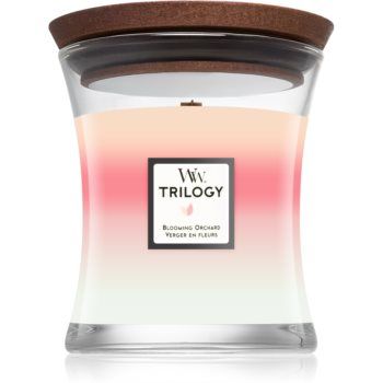 Woodwick Trilogy Blooming Orchard lumânare parfumată
