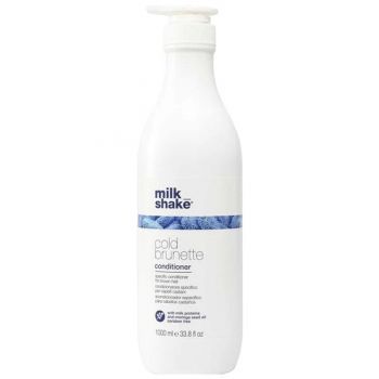 Balsam pentru Neutralizarea Tonurilor de Rosu sau Portocaliu pentru Par Brunet/ Saten - Milk Shake Cold Brunette Conditioner, 1000 ml