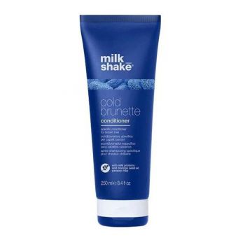 Balsam pentru Neutralizarea Tonurilor de Rosu sau Portocaliu pentru Par Brunet/ Saten - Milk Shake Cold Brunette Conditioner, 250 ml la reducere