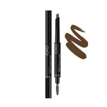 Creion Contur Sprancene cu Periuta - Joko Brow Pencil Expert Colour & Shape, nuanta #3, 5 g la reducere