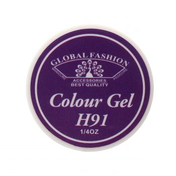 Gel Color Unghii, Vopsea de Arta Global Fashion, Seria Noble Purple H91, 5g
