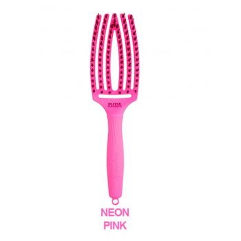Perie de Par Curbata Olivia Garden Fingerbrush Thinkpink Neon Pink la reducere