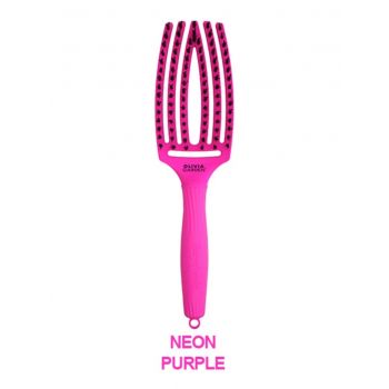 Perie de Par Curbata Olivia Garden Fingerbrush Thinkpink Neon Purple la reducere