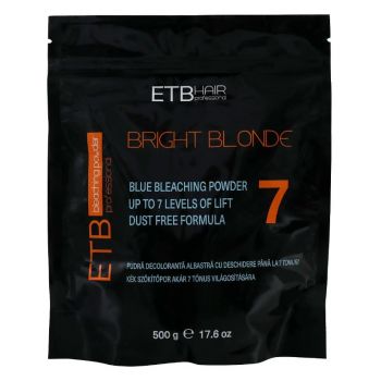 Pudra Decoloranta Albastra ETB Hair Professional Bright Blonde 7 Tonuri, 500g ieftin