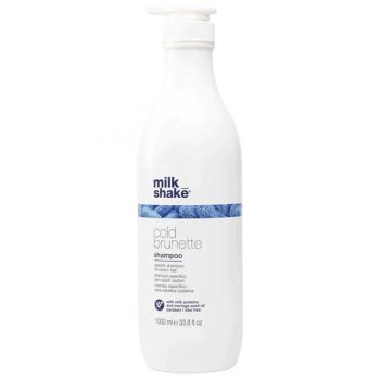 Sampon pentru Neutralizarea Tonurilor de Rosu sau Portocaliu pentru Par Brunet/ Saten - Milk Shake Cold Brunette Shampoo, 1000 ml