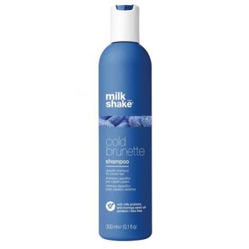 Sampon pentru Neutralizarea Tonurilor de Rosu sau Portocaliu pentru Par Brunet/ Saten - Milk Shake Cold Brunette Shampoo, 300 ml ieftin