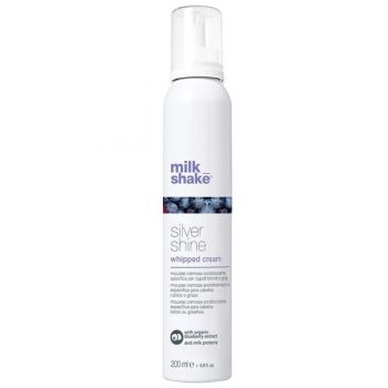 Spuma pentru Par Blond, Gri sau Alb - Milk Shake Silver Shine Whipped Cream, 200 ml Spuma pentru Par Blond, Gri sau Alb - Milk Shake Silver Shine Whipped Cream, 200 ml