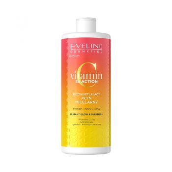 Apa micelera pentru luminozitate si hidratare Eveline Cosmetics Vitamin C 3x Action, 500 ml de firma original