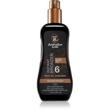 Australian Gold Spray Gel Sunscreen With Instant Bronzer spray protector pentru plajă cu efect autobronzant