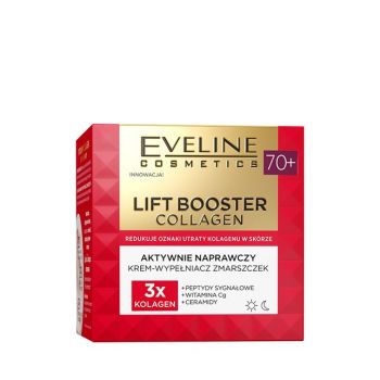 Crema de umplere a ridurilor reparatoare Lift Booster Colagen de la Eveline Cosmetics, + 70, 50 ml