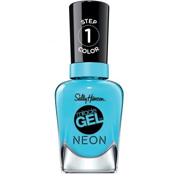 Lac de unghii Sally Hansen Miracle Gel NEON, gel de unghii fara utilizarea UV sau lampa LED, 053 Miami Ice, 14.7 ml