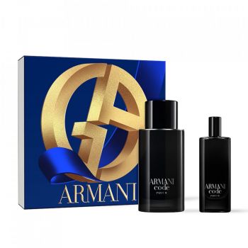 Set cadou Giorgio Armani Code, Barbati, Parfum reincarcabil, 75 ml + 15 ml de firma original