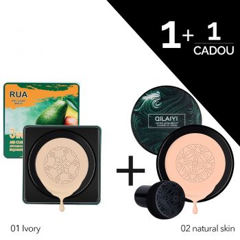 Fond de Ten Air Cusion Cream 3 in 1 Avocado & Vitamin E RUA + Fond de Ten CC Cream Air Cushion Refreshing Water Beauty Glow CADOU