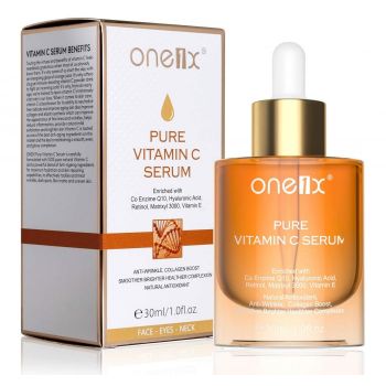 Ser Facial cu Vitamina C Pura, Coenzima Q10, Acid Hialuronic, Retinol, Matrixyl 3000, Vitamina E, ONE1X, 30 ml de firma original