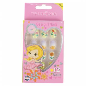 Set 12 Unghii False Pentru Copii, 102 Floricele