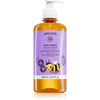 Apivita Mini Bees Gentle Kids Shampoo Blueberry & Honey Sampon pentru par fin pentru copii