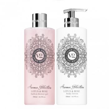 Set cadou Vivian Gray Aroma Selection Lotus & Rose, Unisex, Gel de dus, 500 ml + Lotiune de corp, 500 ml de firma original