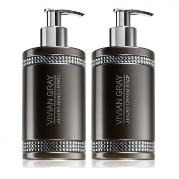 Set cadou Vivian Gray Crystals Gray, Unisex, Sapun lichid, 250 ml + Crema de maini, 250 ml de firma original