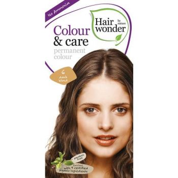 Vopsea par naturala, Colour & Care, 6 Dark Blond, Hairwonder ieftina