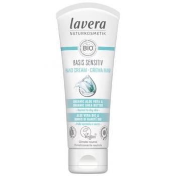 Crema de Maini cu Aloe Vera si Unt de Shea - Basis Sensitiv Lavera, 75 ml la reducere