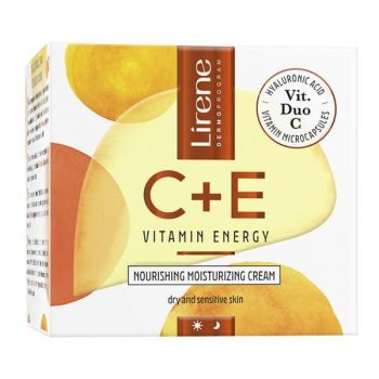 Crema hranitoare, profund hidratanta C+E Pro, pentru zi si noapte Lirene C+E Vitamin Energy Pro, 50ml